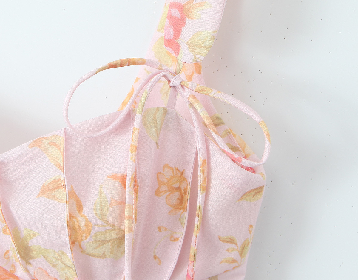 Fashionslee Women Lethia Pink Printed Corset Top