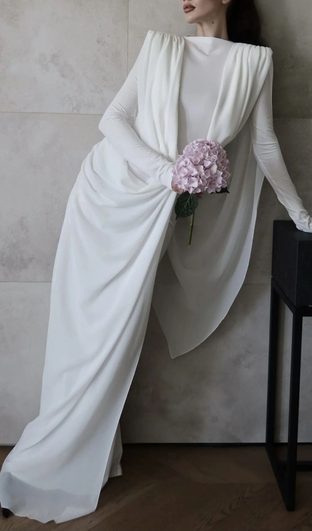 Launa White Ruched Long Sleeve Maxi Dress - white, textured maxi dress by OWNCI