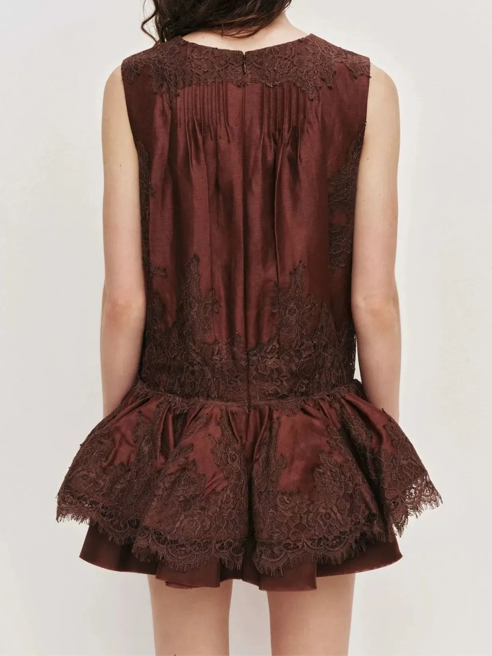Manda Red Lace Sleeveless Mini Dress - OWNCI