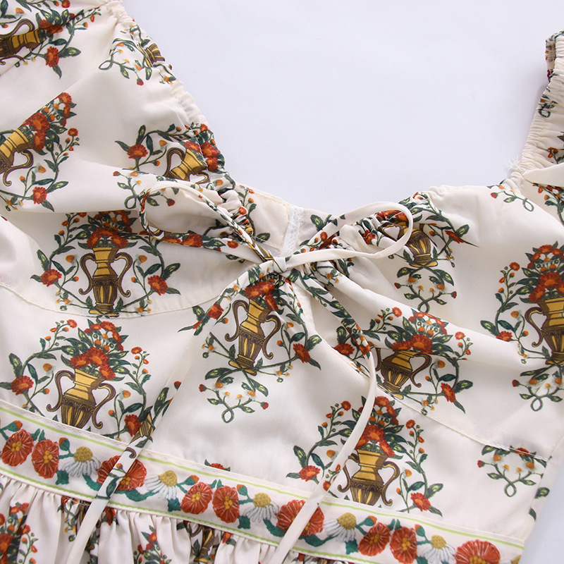 Fashionslee Women Leslye Printed Puff Sleeve Mini Dress