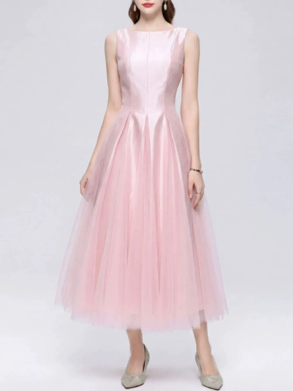 Mahina Sleeveless Mesh Midi Dress - OWNCI Mahina Sleeveless Mesh Midi Dress - OWNCI