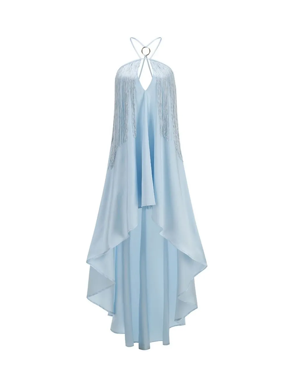 Malina Blue Halter Tassel Maxi Dress - OWNCI Malina Blue Halter Tassel Maxi Dress - OWNCI