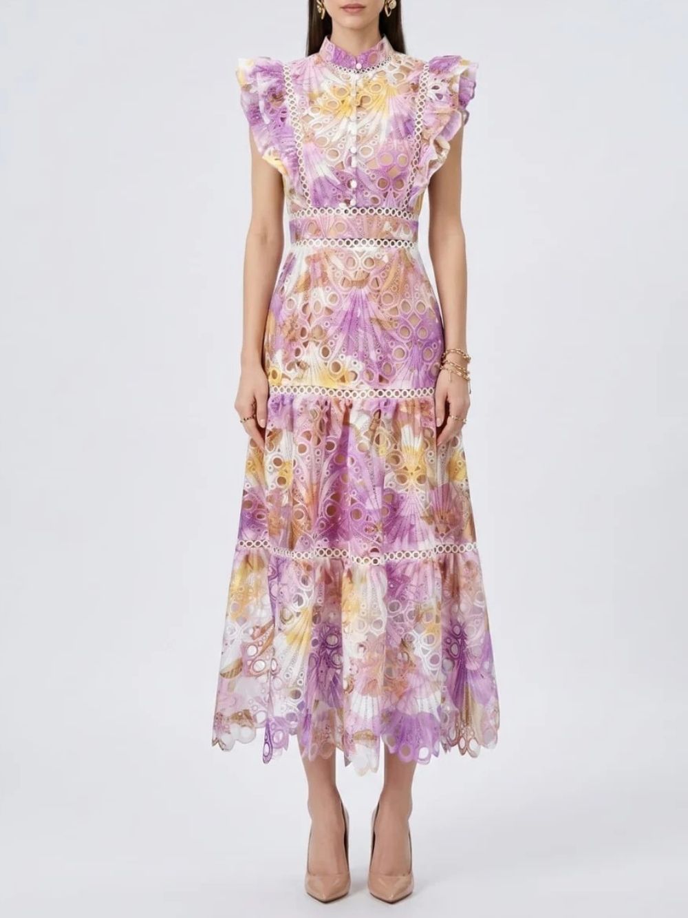 Verian Sleeveless Embroidered Maxi Dress
