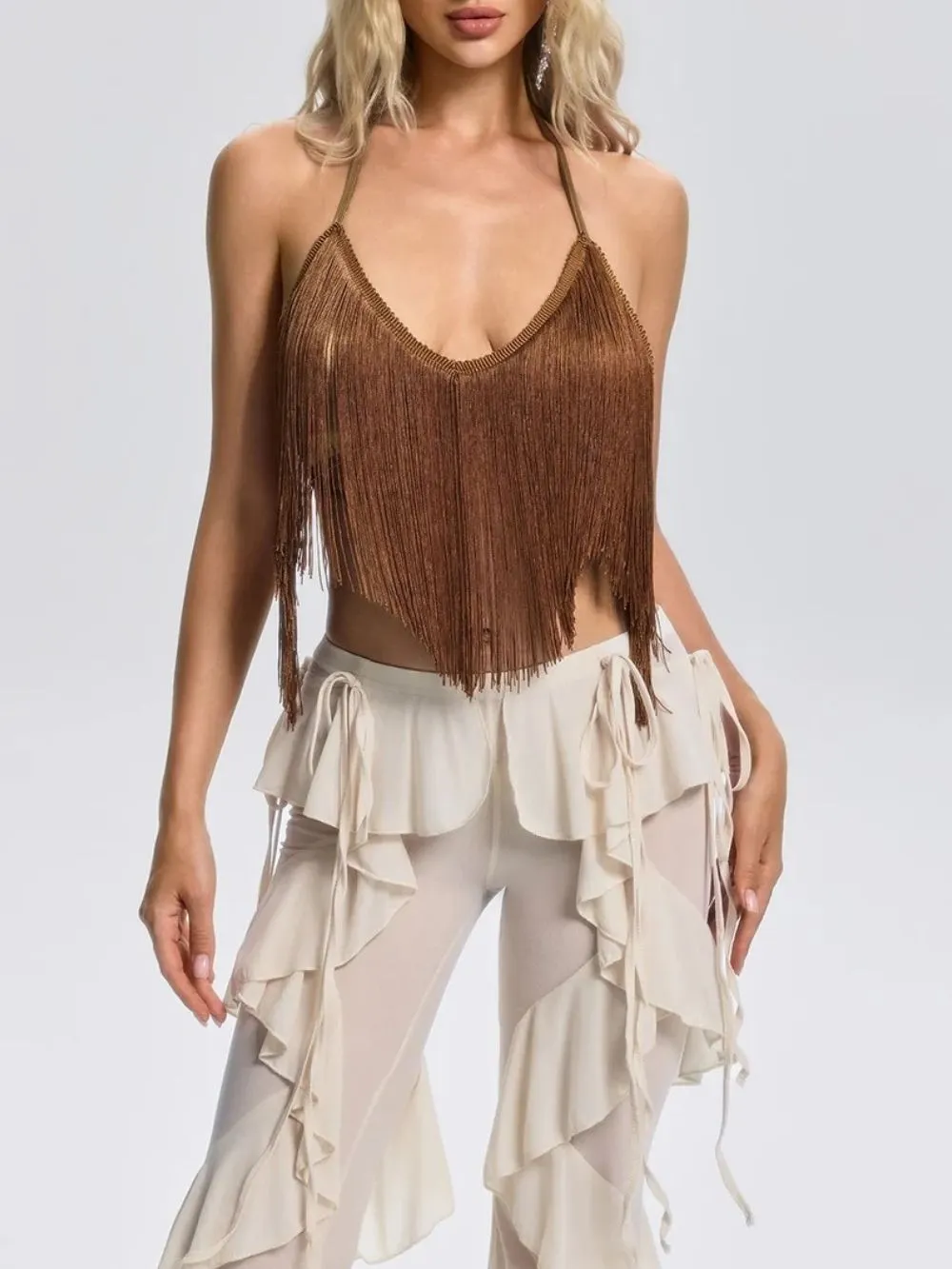 Fedora Backless Fringe Top