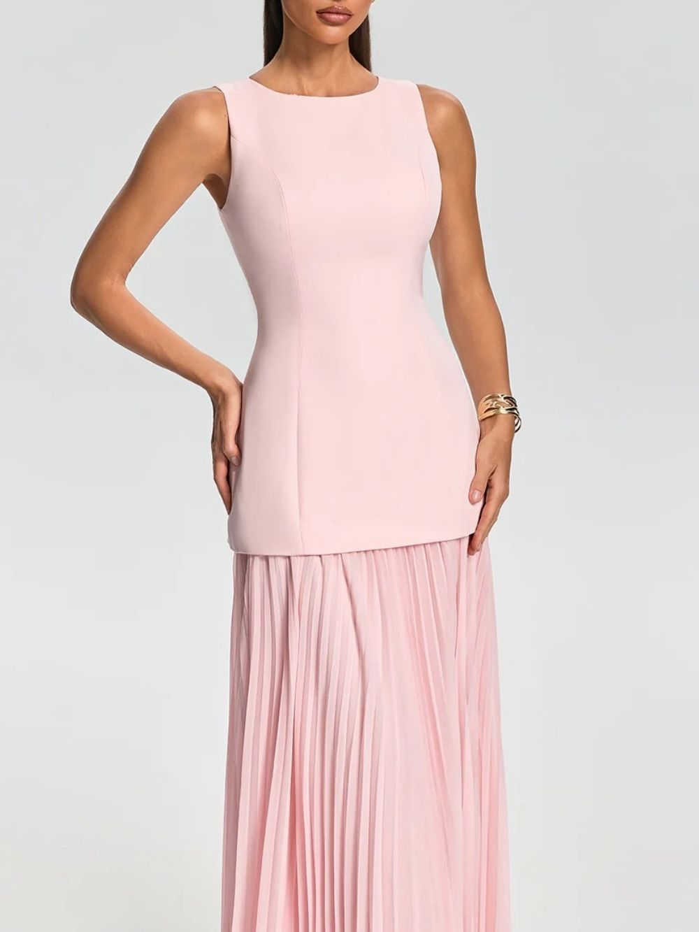 3a64f4950ac706009d6f909d1fa00678 Pavixor Sleeveless Pleated Maxi Dress