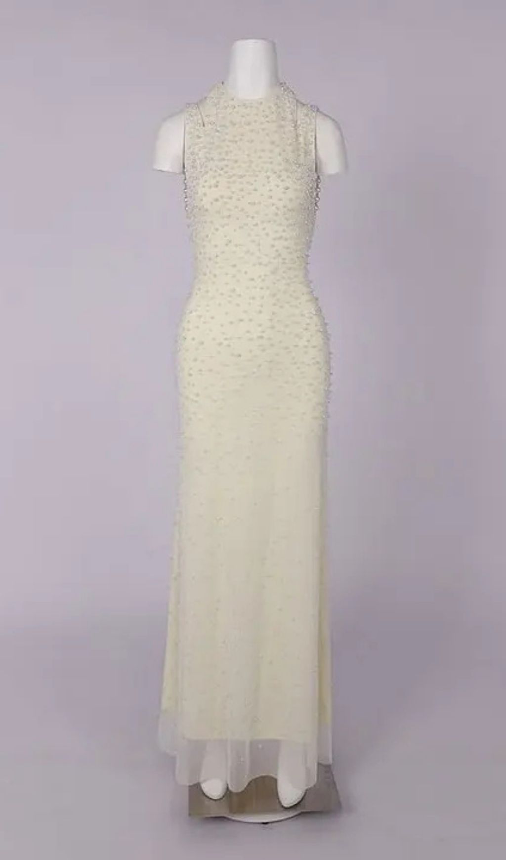 3b1b3f9f0b78d2a68dbffa04b84eb4b9 Pearl Tassel Off-Shoulder Fishtail Maxi Dress