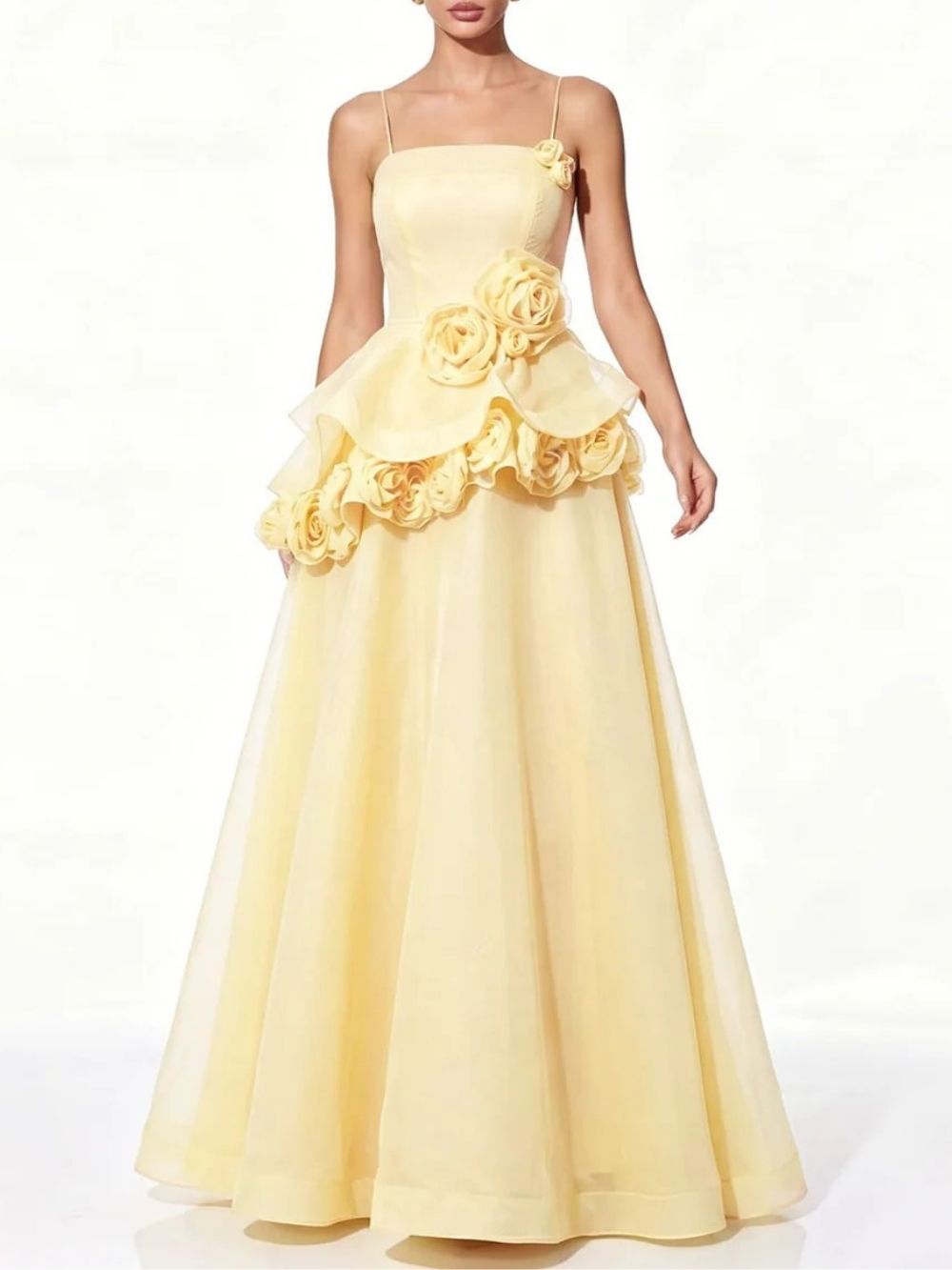 3b91a22360319d553a93a179438c050c.jpg Fashionslee Women Cydran Spaghetti Flower Maxi Dress In Yellow