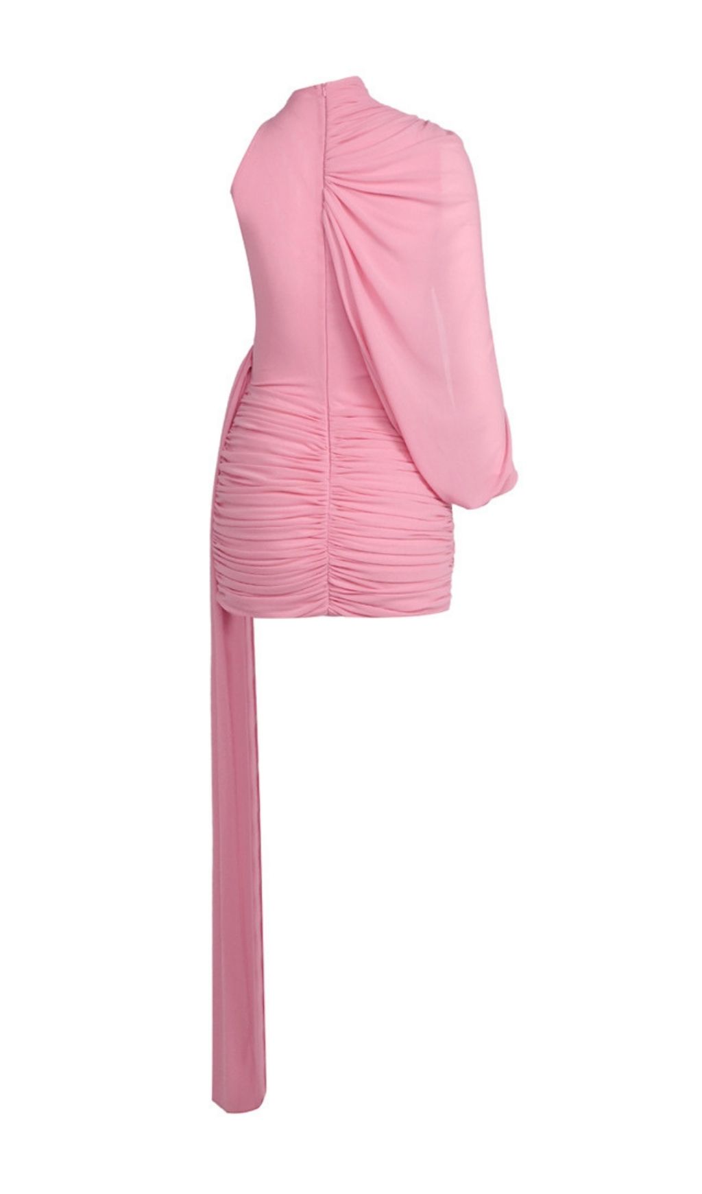 Lauralee Pink Ruched Mesh Mini Dress - pink, mesh, textured mini dress by OWNCI