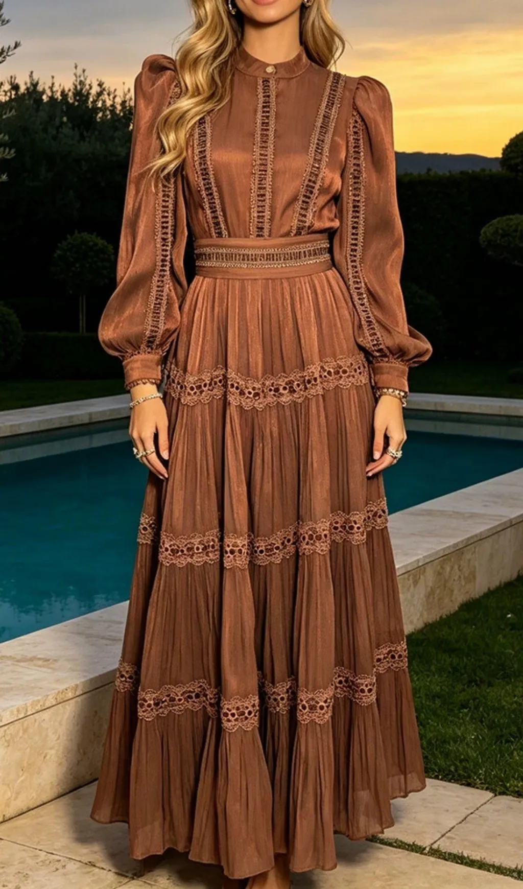 Fashionslee Women Macon Long Sleeve Maxi Dress