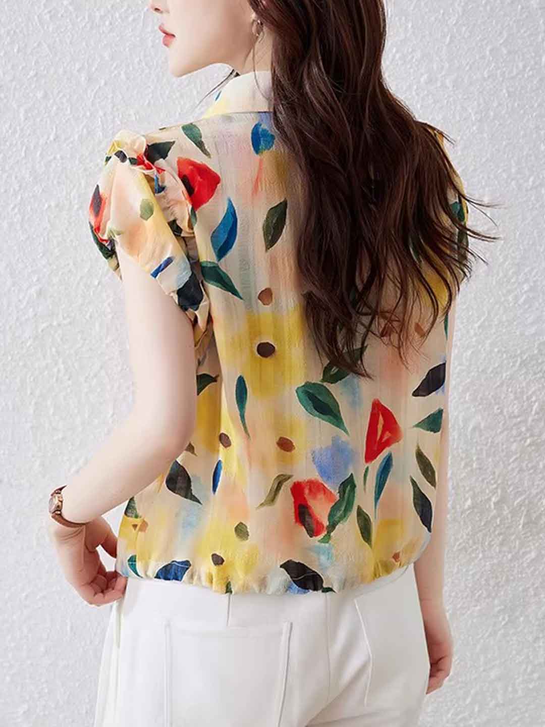 3cc71e44238ca4ac9756409d11bcabb7 Odelia Casual Polo Floral Printed Shirt