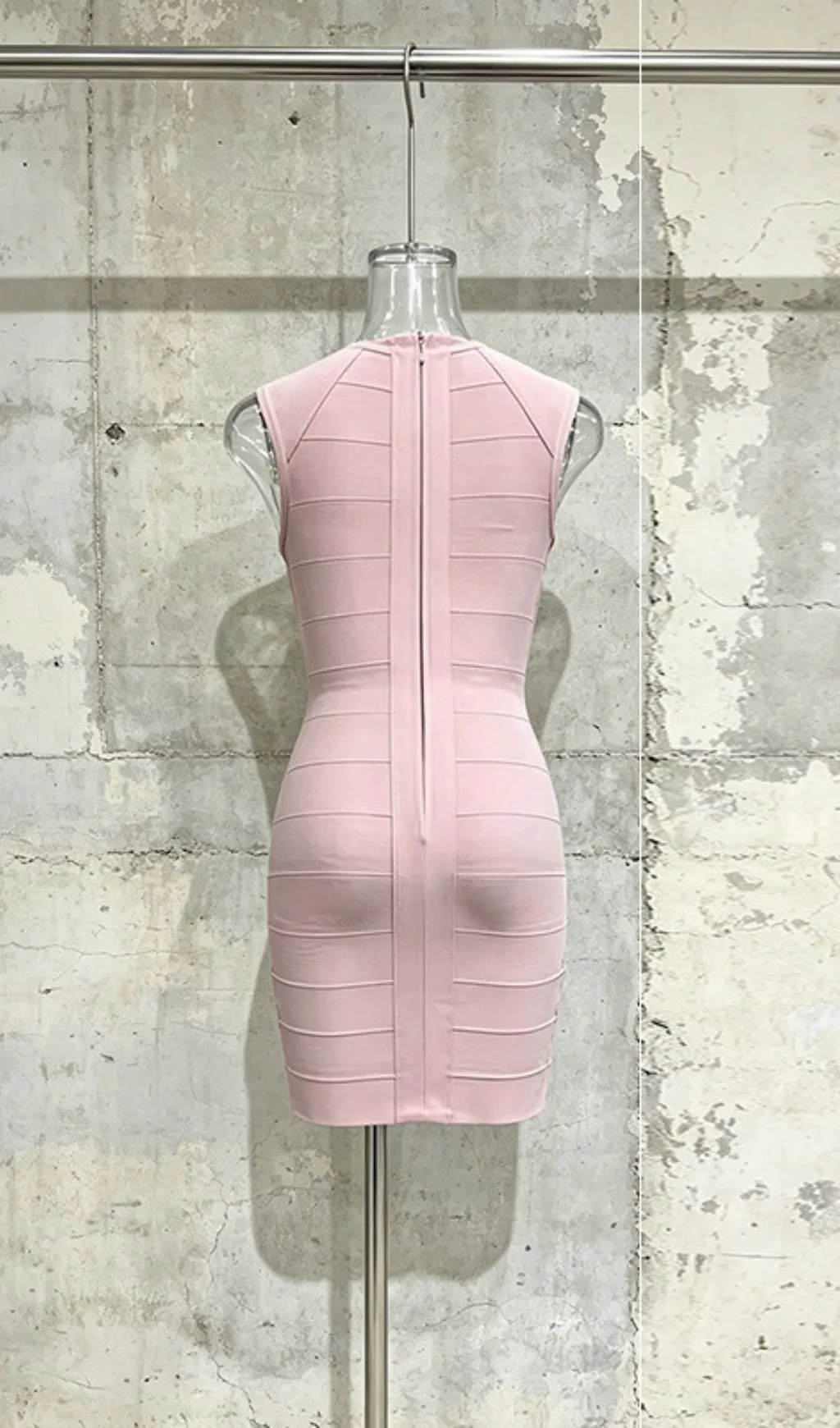Fashionslee Women Leota Pink Bodycon Mini Dress