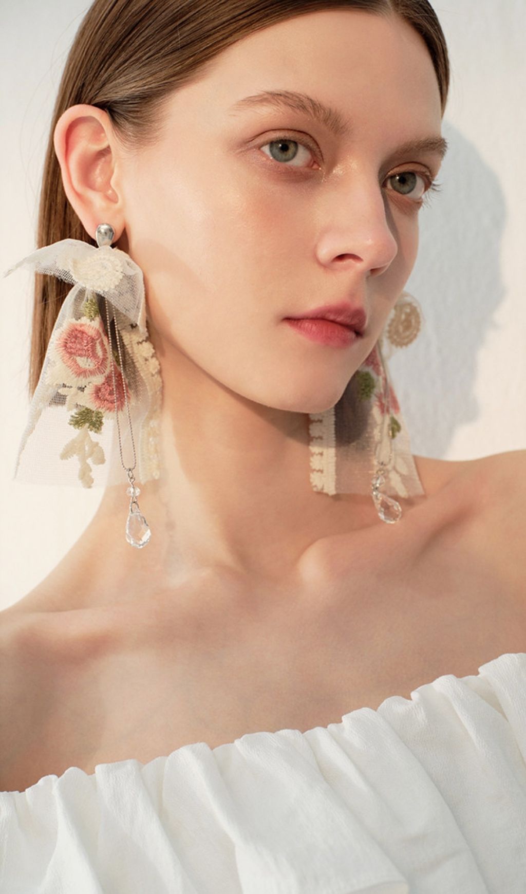 Fashionslee Women Leiko Flower Embroidery Earrings