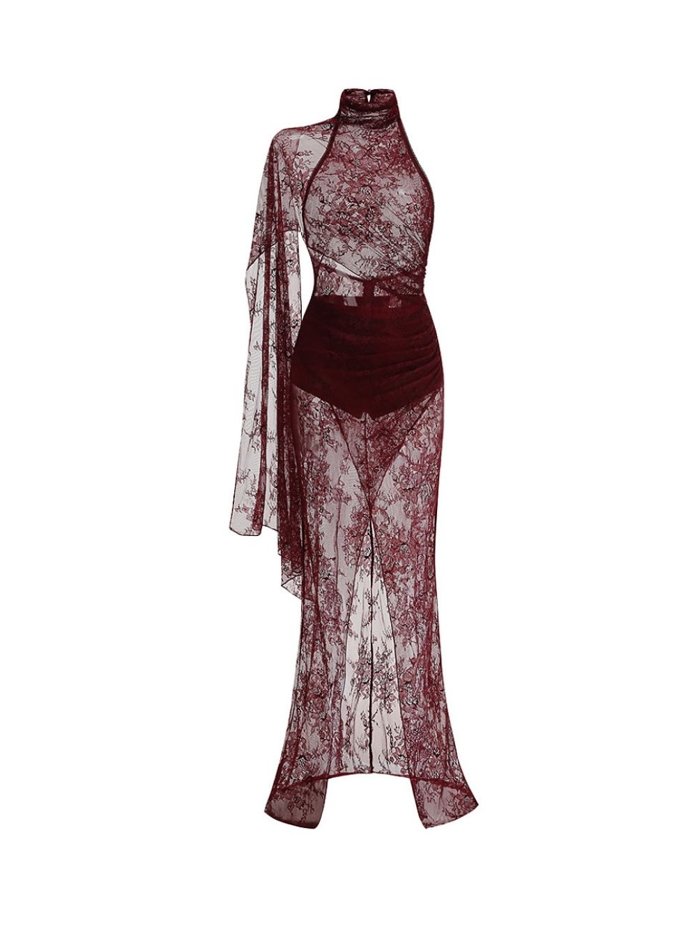 3dfe2a0f91aee724b0d69f3a5d525191 Maimouna Wine Lace Maxi Dress