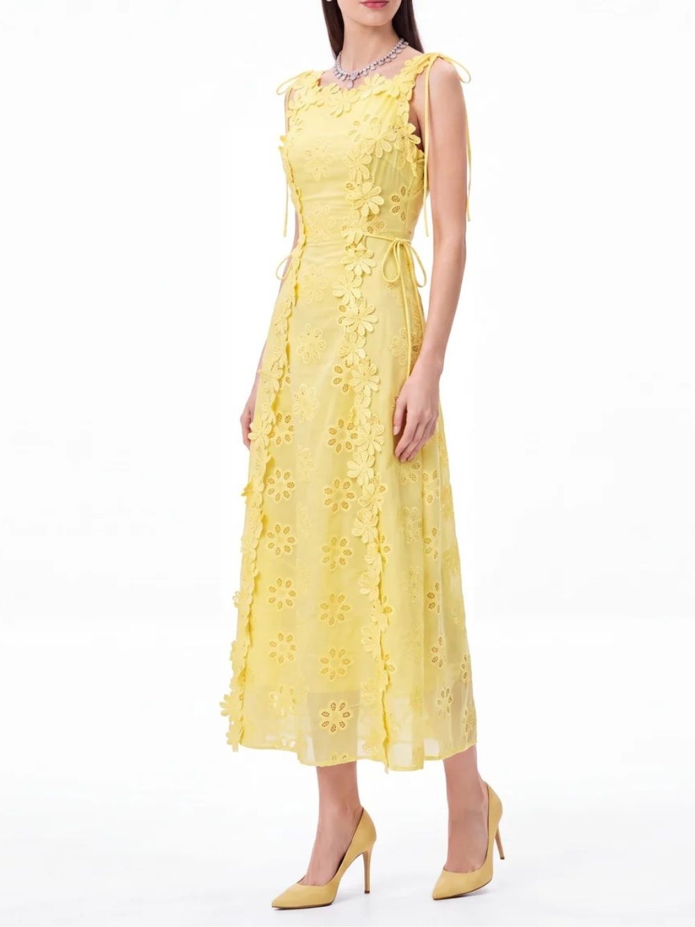 Kelviro Sleeveless Flower Midi Dress