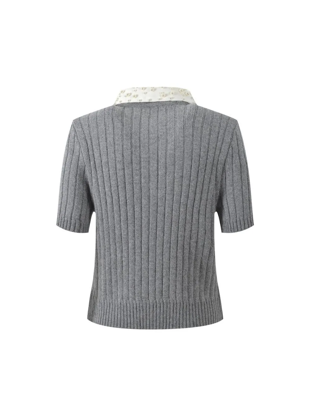 400a2f9049f3f58acb748781517f8b0b Beaded Collar Ribbed Sweater