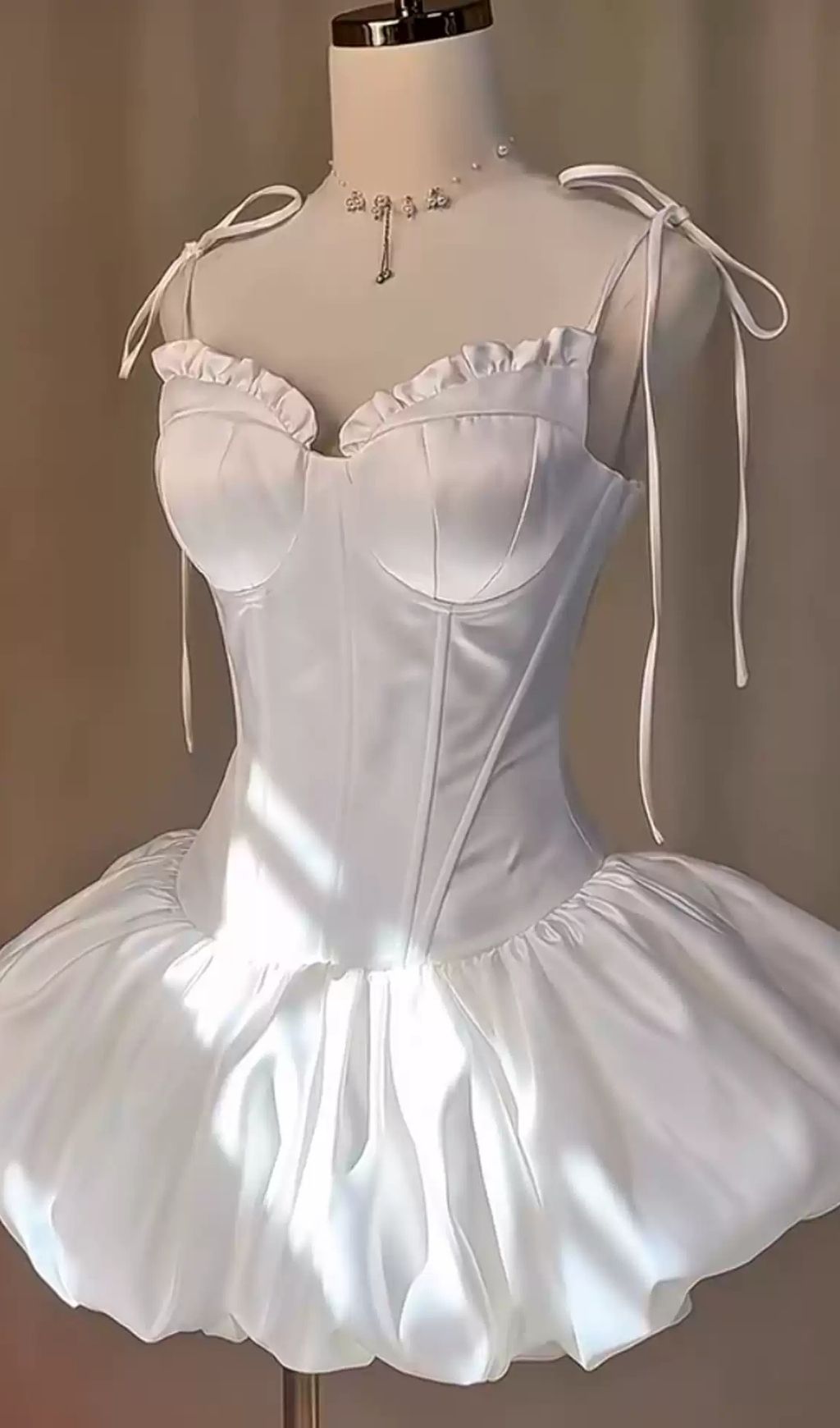 Fashionslee Women Ligeia White Corset Mini Dress