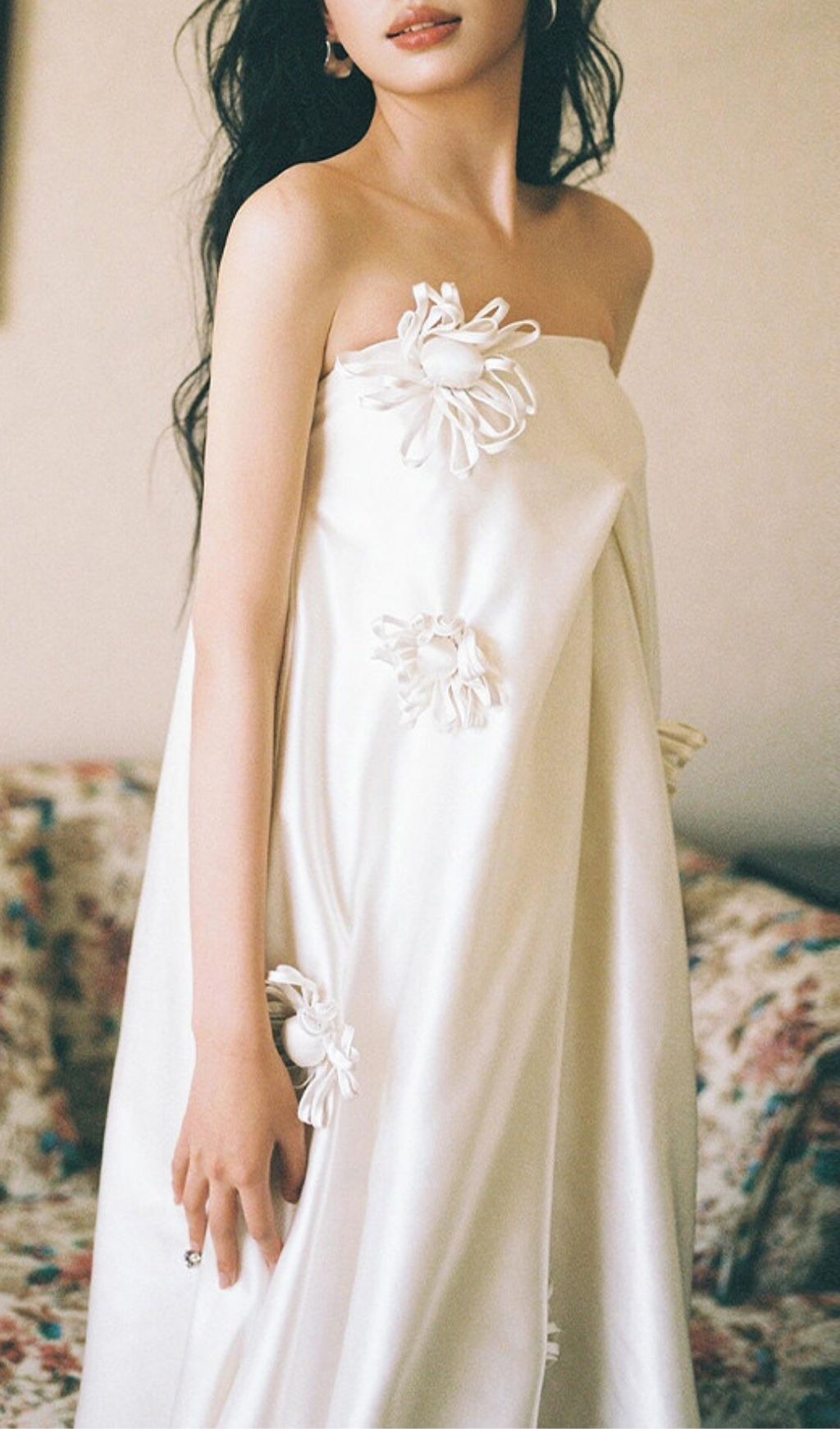 4042058e9c6622cc04c77d9b5dc95bb6.jpg Fashionslee Women Lexa White Strapless Embellished Maxi Dress