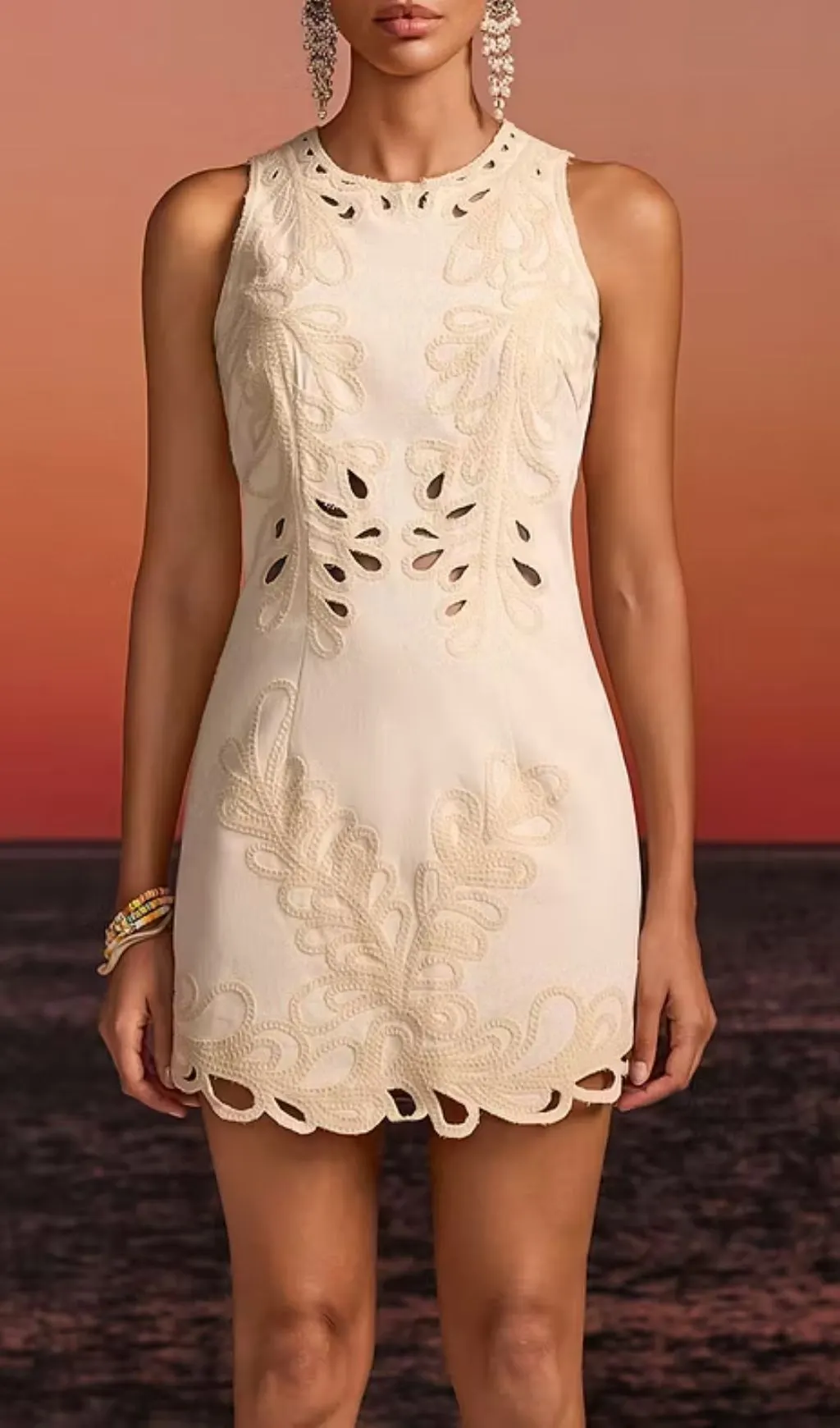 Delrix Sleeveless Cutout Mini Dress