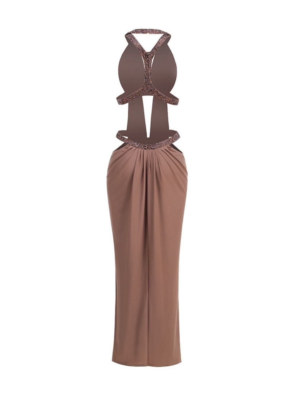 41193a615b4dd00b689621b995ccf3b1 Makani Halter Cutout Embellished Maxi Dress
