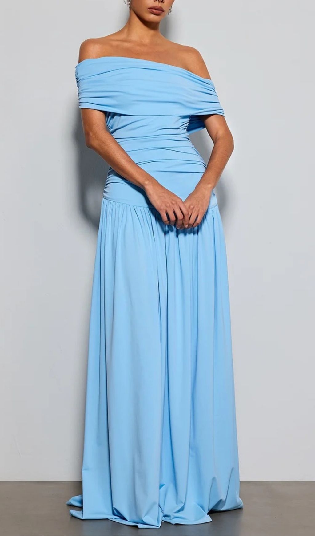 41bc9b71e92a7704e7f0c5f2a8387185.jpg Fashionslee Women Etsuko Off Shoulder Ruched Maxi Dress