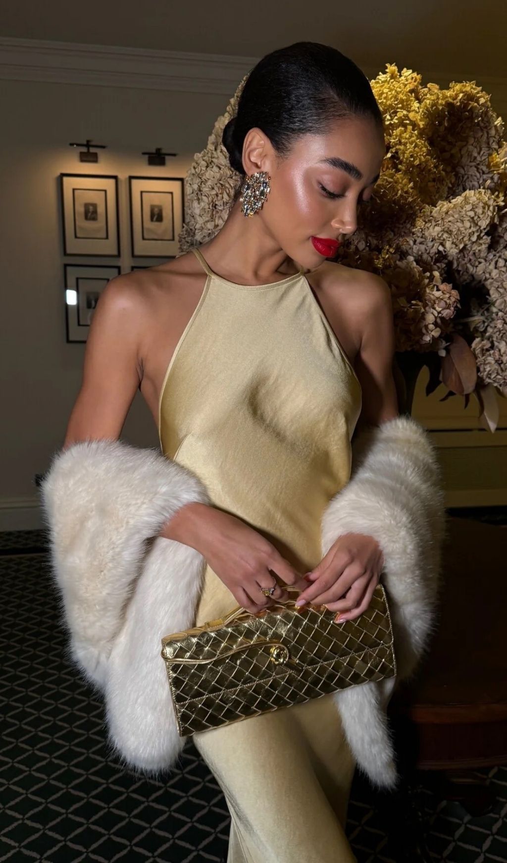 Fashionslee Women Laure Light Gold Backless Maxi Dress