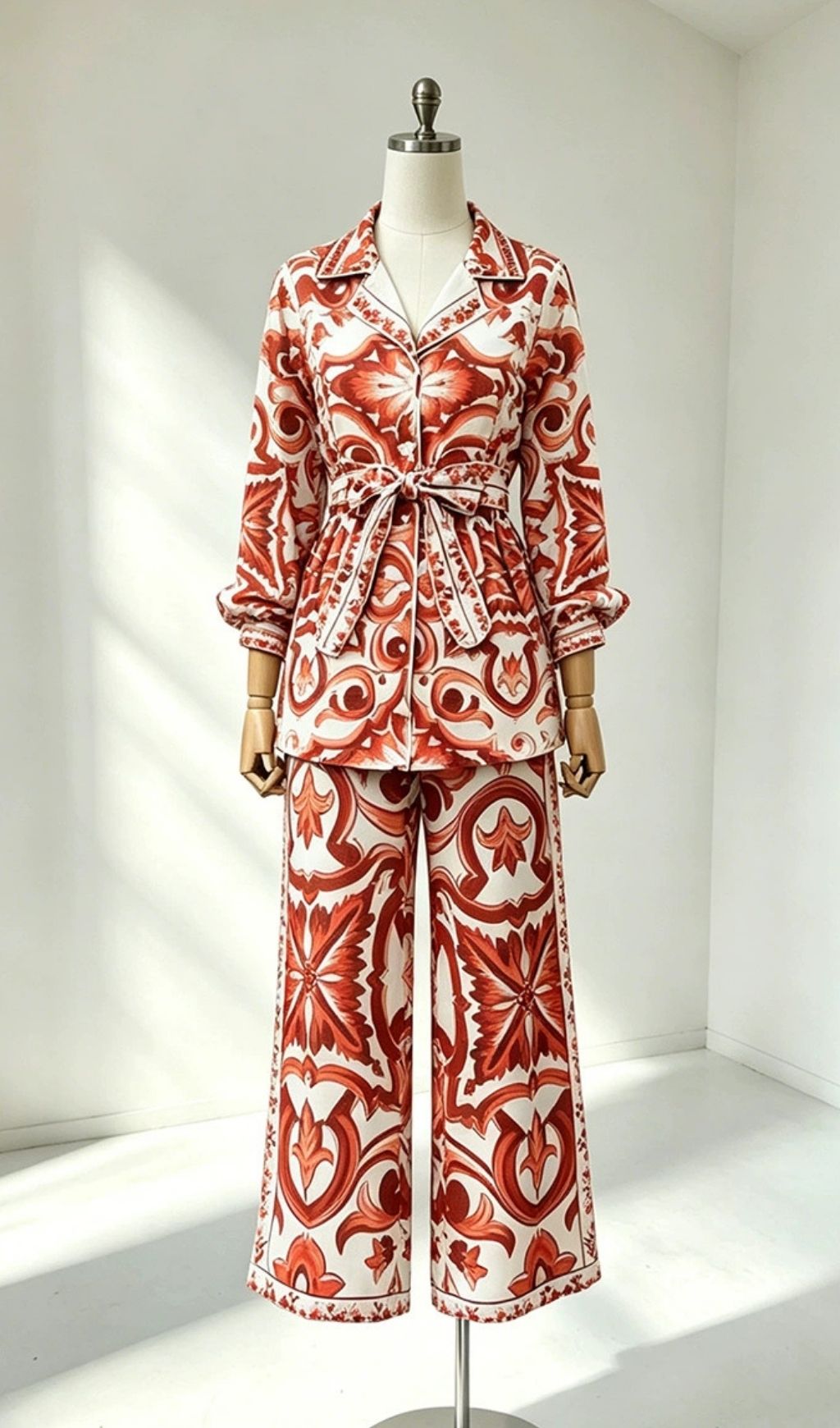 Fashionslee Women Madrona Printed Long Sleeve Two-Piece Set