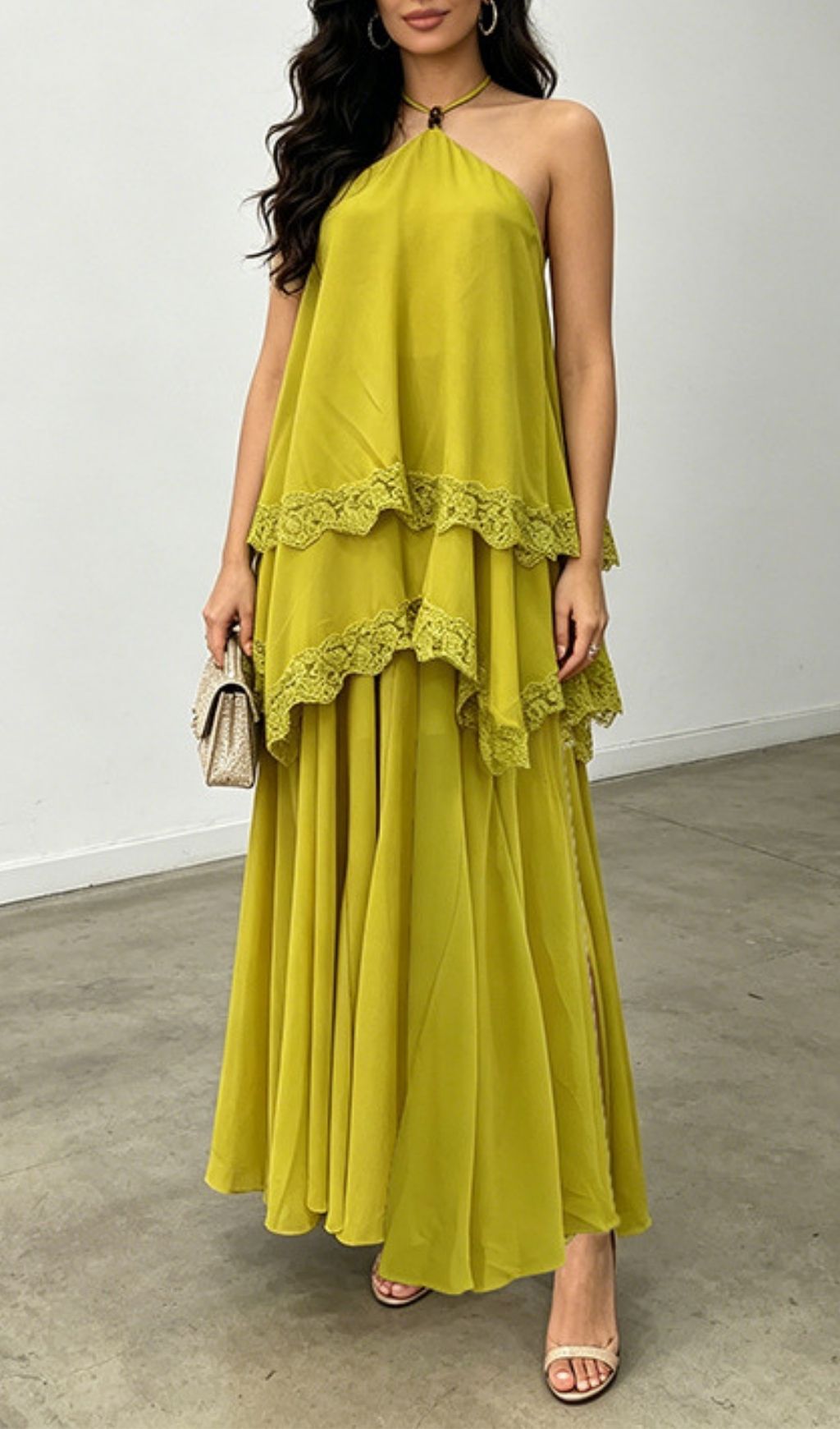 Laurelin Green Halter Maxi Dress - OWNCI
