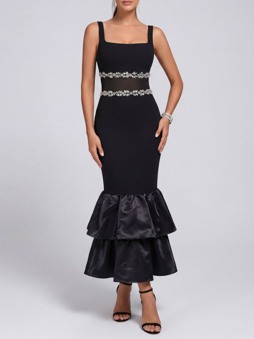 Majella Black Diamante Bandage Maxi Dress