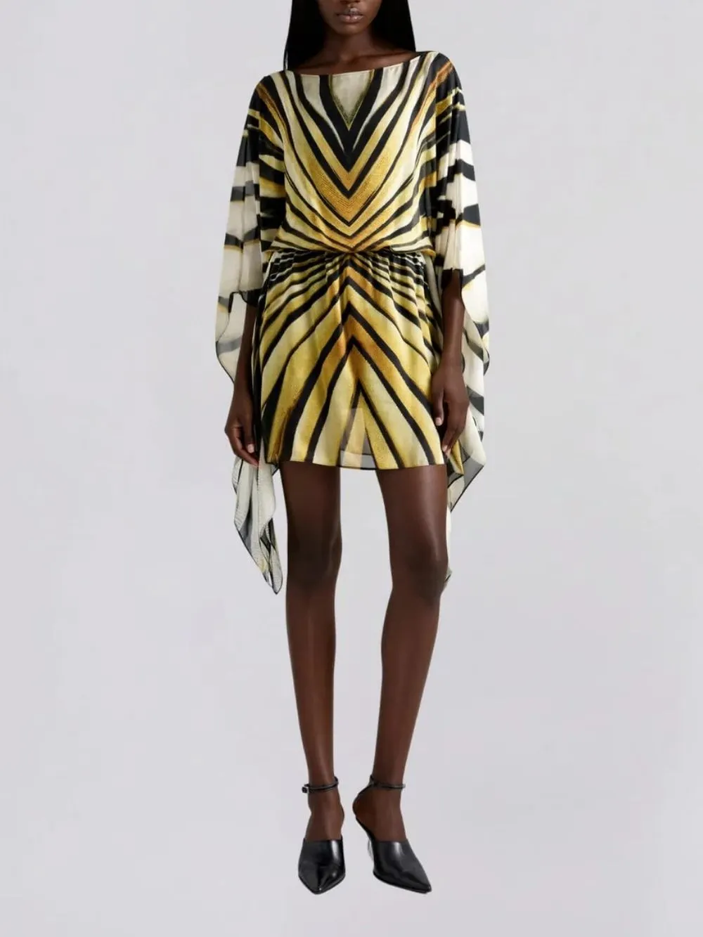 Jaleno Bat Sleeve Stripe Mini Dress - OWNCI Jaleno Bat Sleeve Stripe Mini Dress - OWNCI