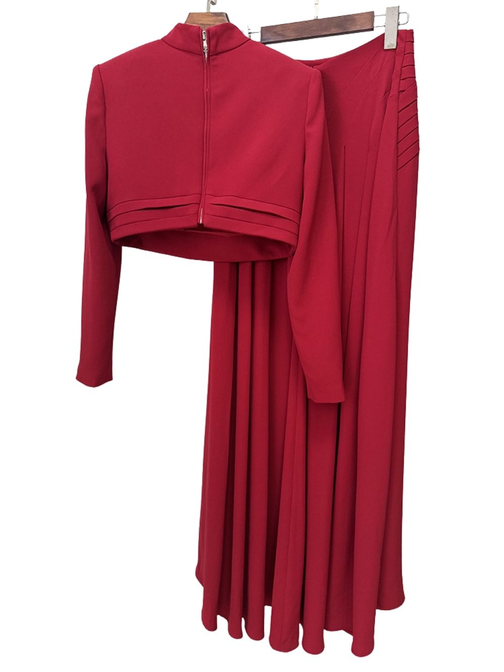Malaysia Red Pleated Two-Piece Set - OWNCI Malaysia Red Pleated Two-Piece Set - OWNCI