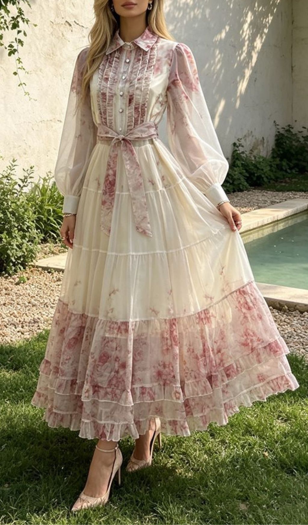 Fashionslee Women Magistra Long Sleeve Maxi Dress