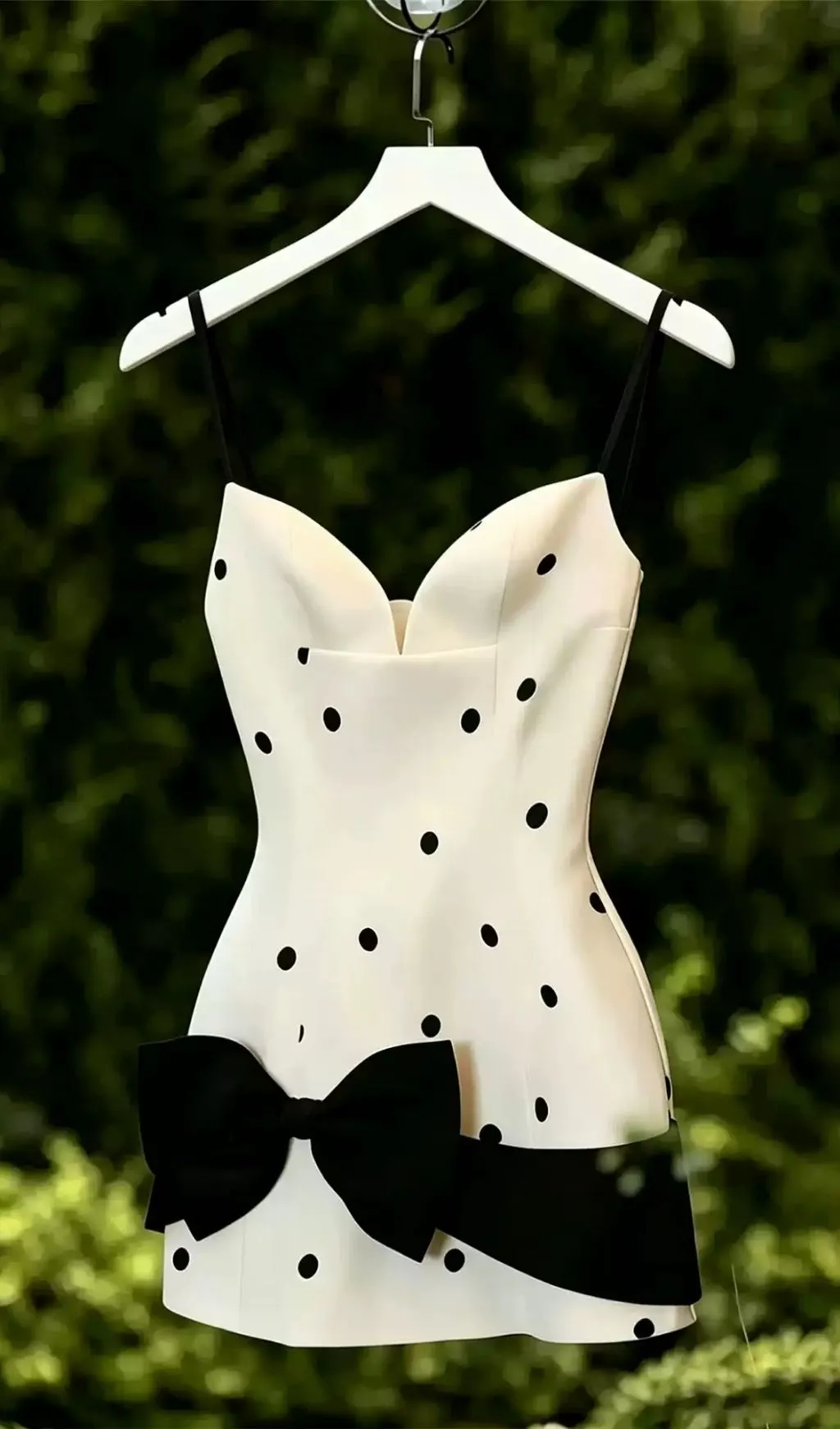 Fashionslee Women Licia Strappy Dot Bow Mini Dress