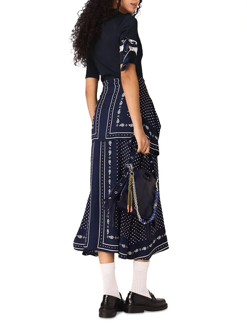 Patterned Mixed Media Dress - OWNCI