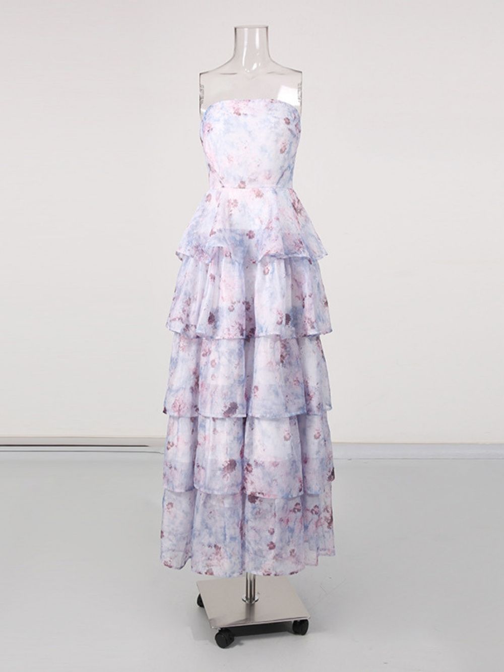 46b804d5ea82fd7f9a5298560a51c67b Kylden Strapless Floral Tiered Maxi Dress