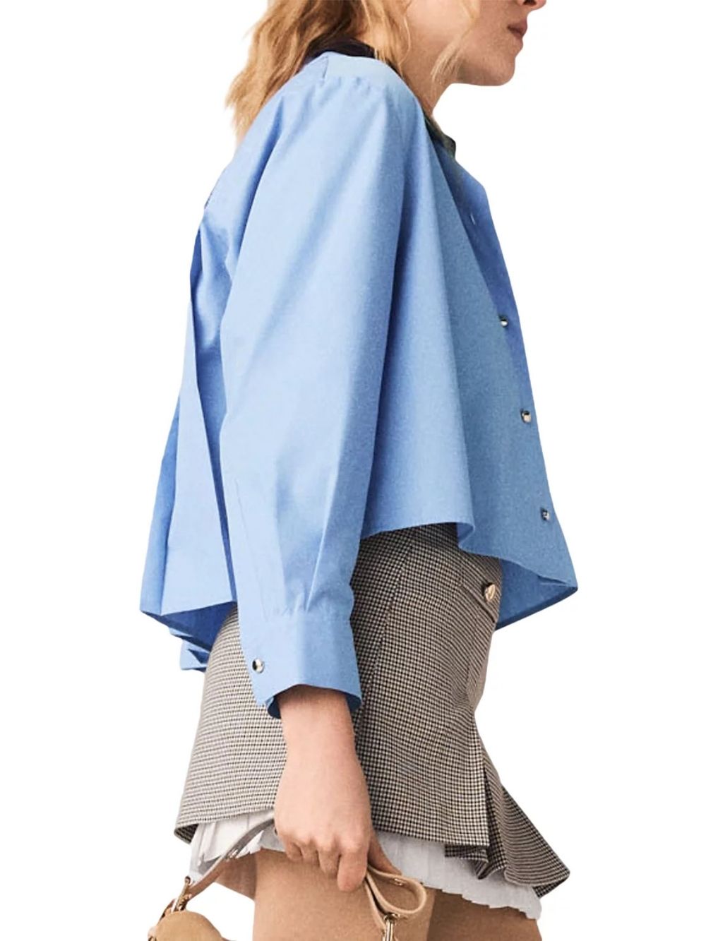 479817e76172633a5fd718aa0c7584ec Pleated Skirt with Poplin Details
