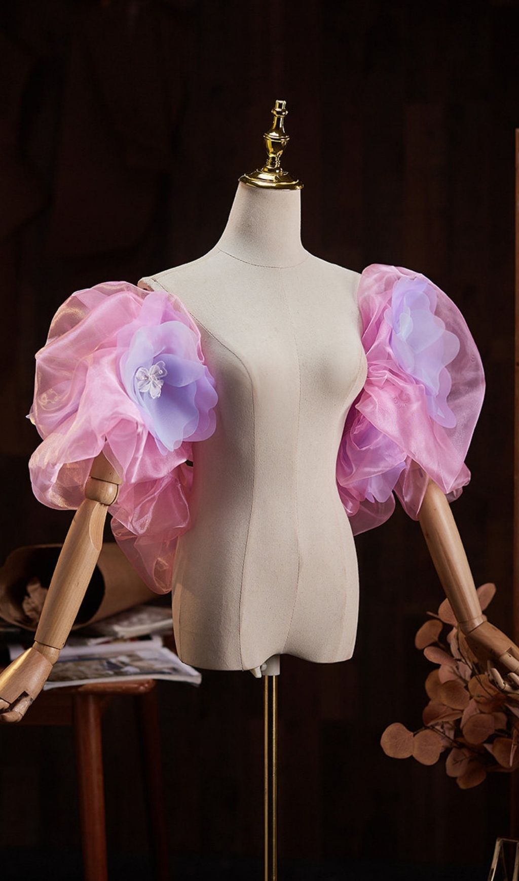 Leiya Pink Flower Shawl