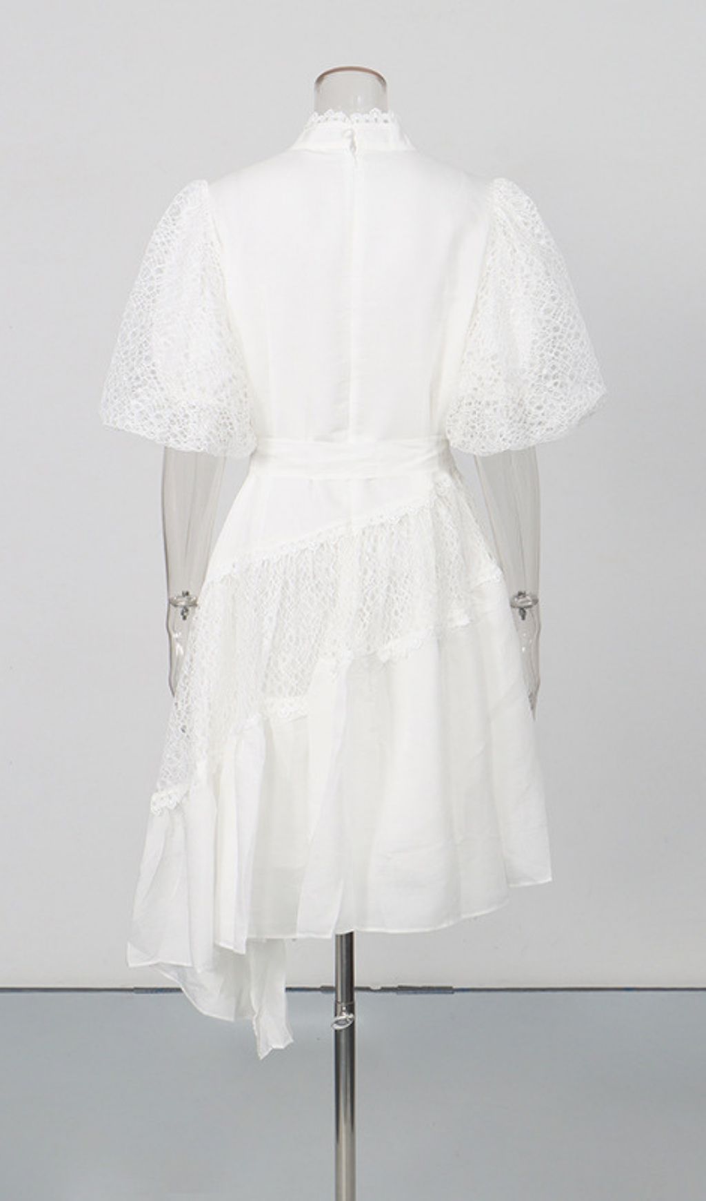 Fashionslee Women Leonora V-Neck Puff Sleeve Mini Dress