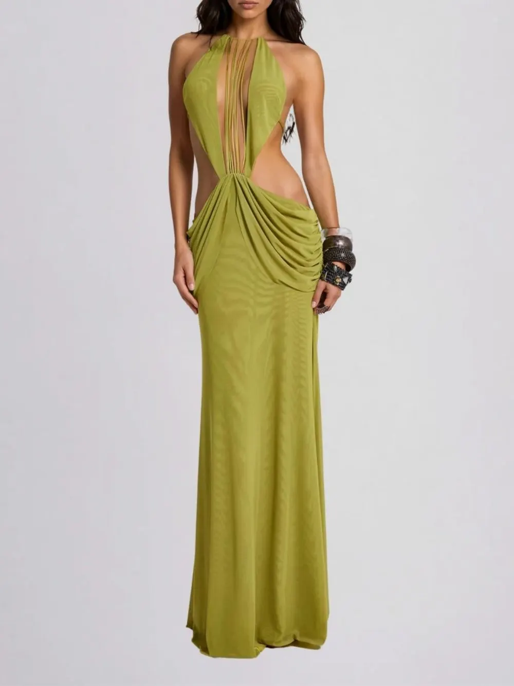 Fervik Backless Draped Maxi Dress