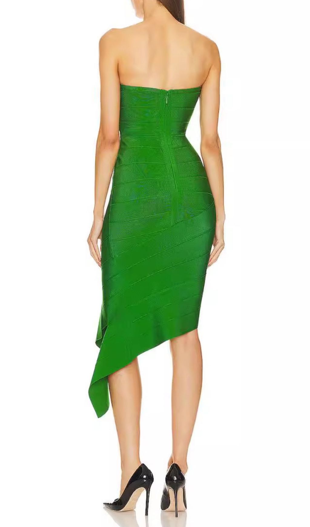 Fashionslee Women Liane Green Strapless Bandage Midi Dress