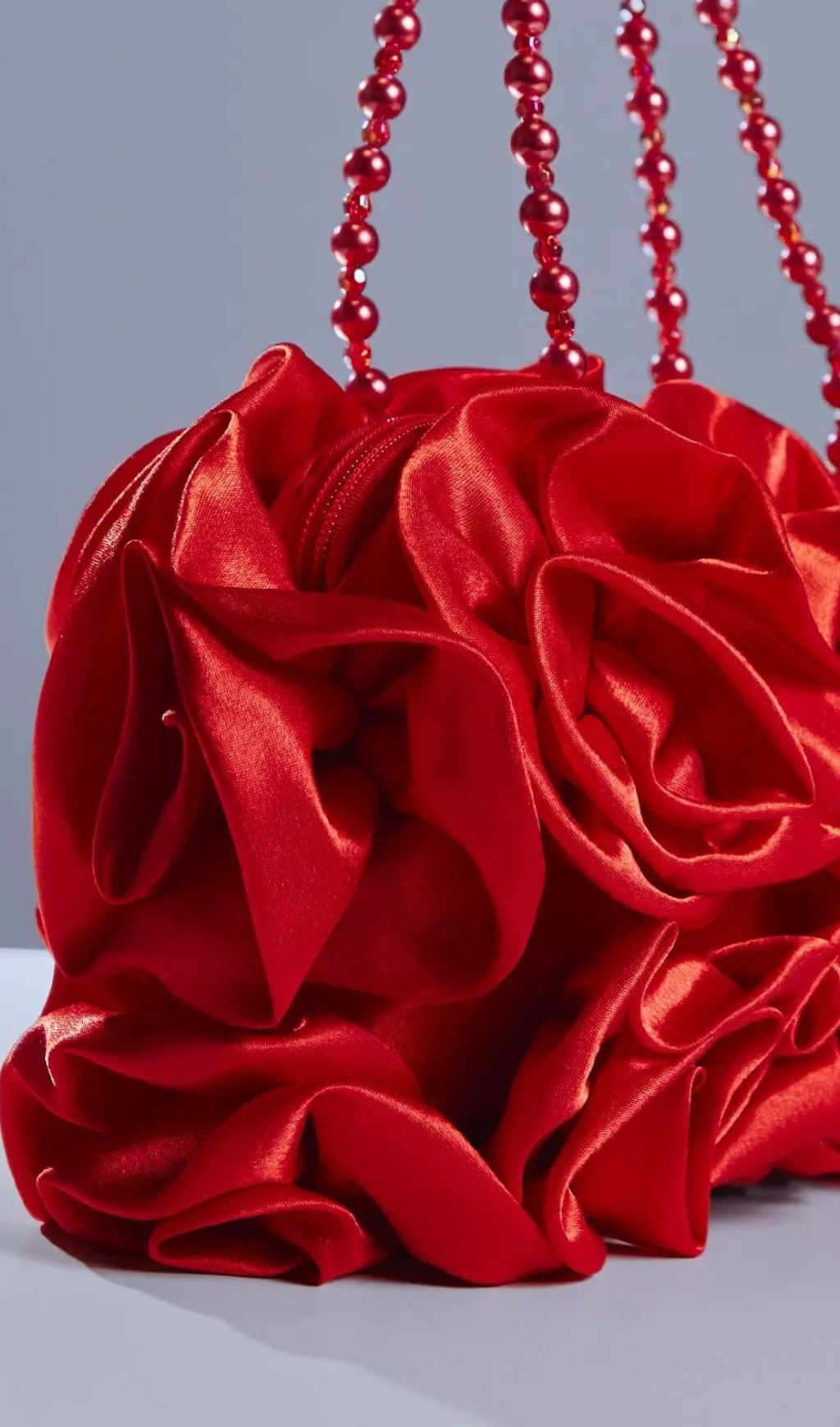 Adahy Flower Satin Bag In Red