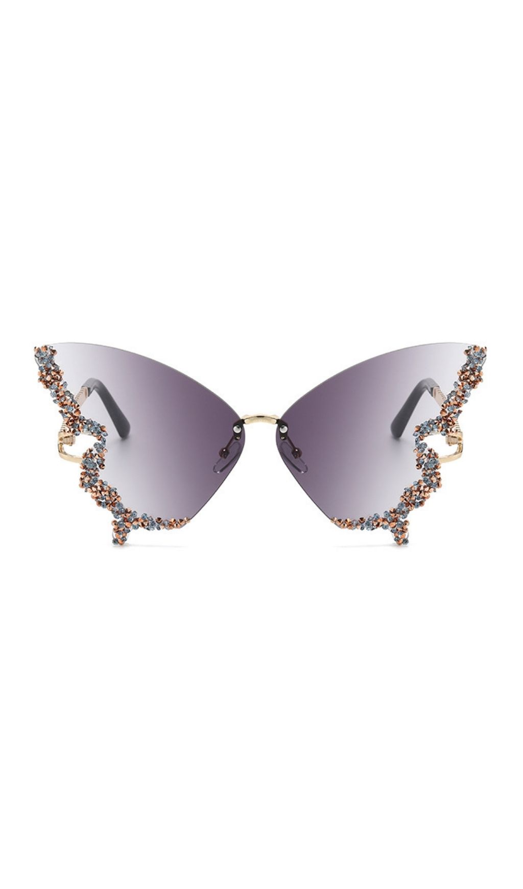 Tierney Grey Butterfly Crystal Sunglasses - OWNCI Tierney Grey Butterfly Crystal Sunglasses - OWNCI