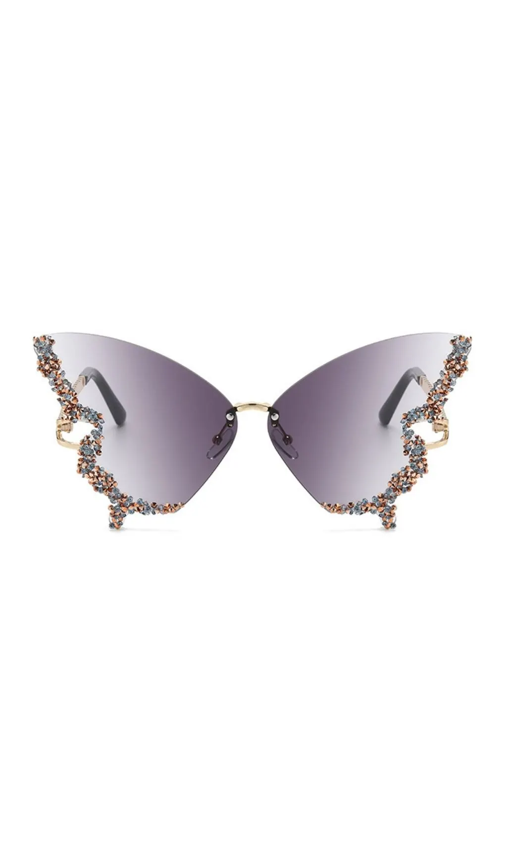 Tierney Grey Butterfly Crystal Sunglasses - OWNCI