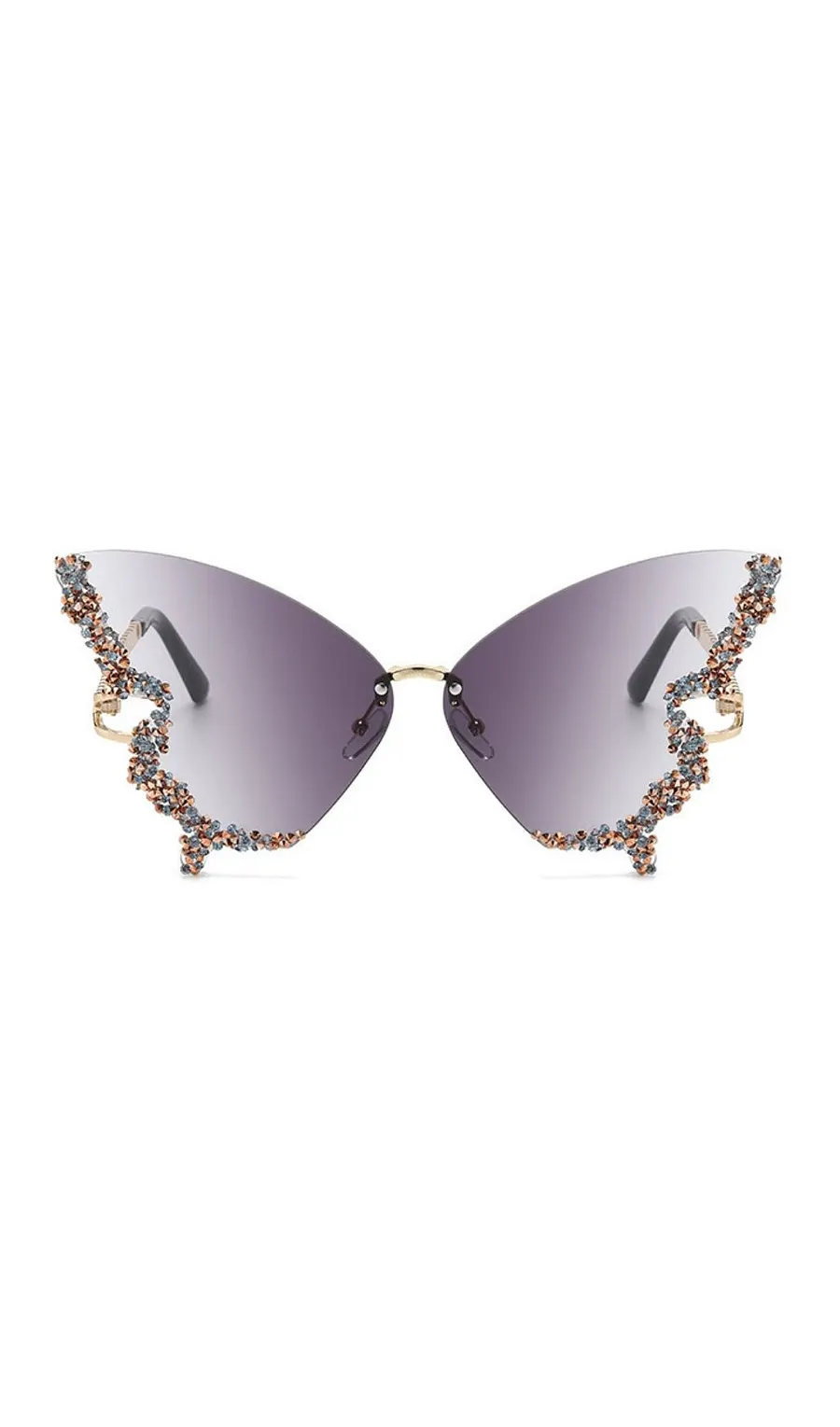 Tierney Grey Butterfly Crystal Sunglasses - OWNCI