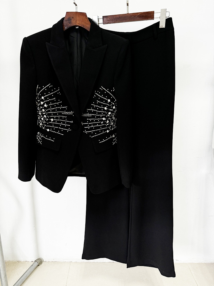 4a5fe30c8c097c309f8ed1b9dcfdf9e3 Clarice Black Crystal Blazer Set