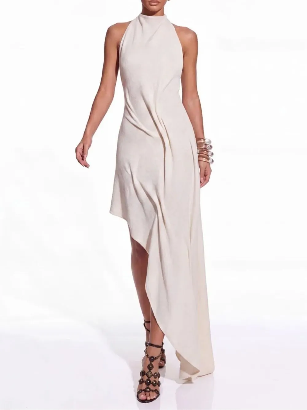 4aac302226e520828260c1604f21725f Raviel Sleeveless Asymmetric Knit Dress