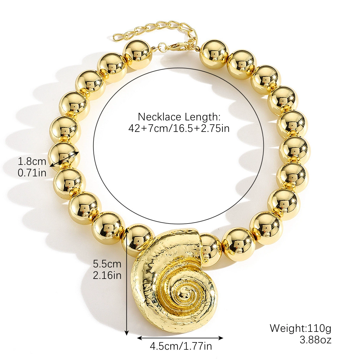 Oexis Conch Necklace In Gold