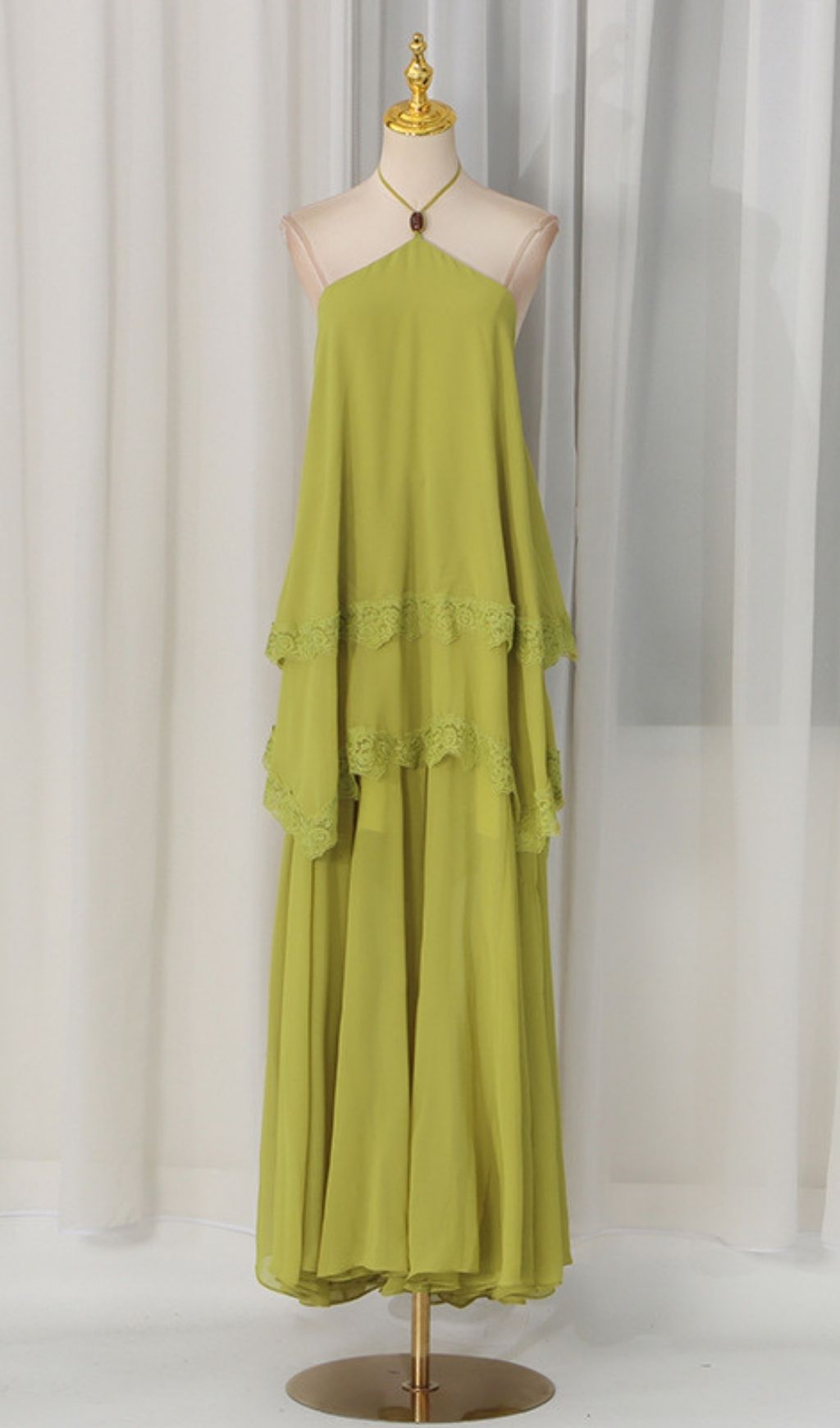 Laurelin Green Halter Maxi Dress - OWNCI