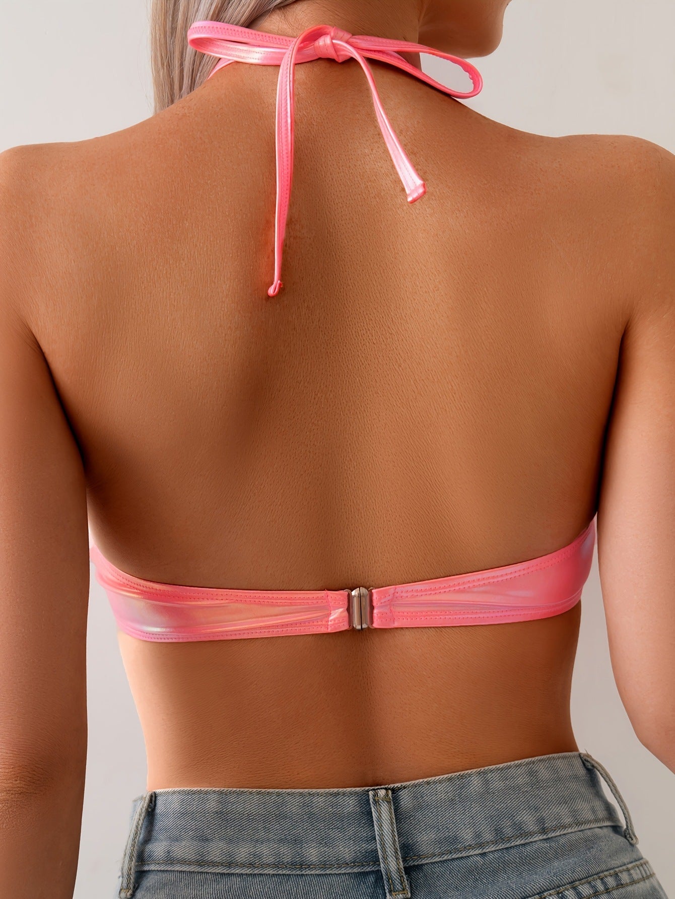 Pearl Embellished Shell Shape Bikini