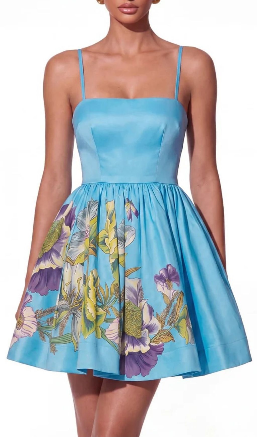 Fashionslee Women Kelora Spaghetti Floral Mini Dress In Blue