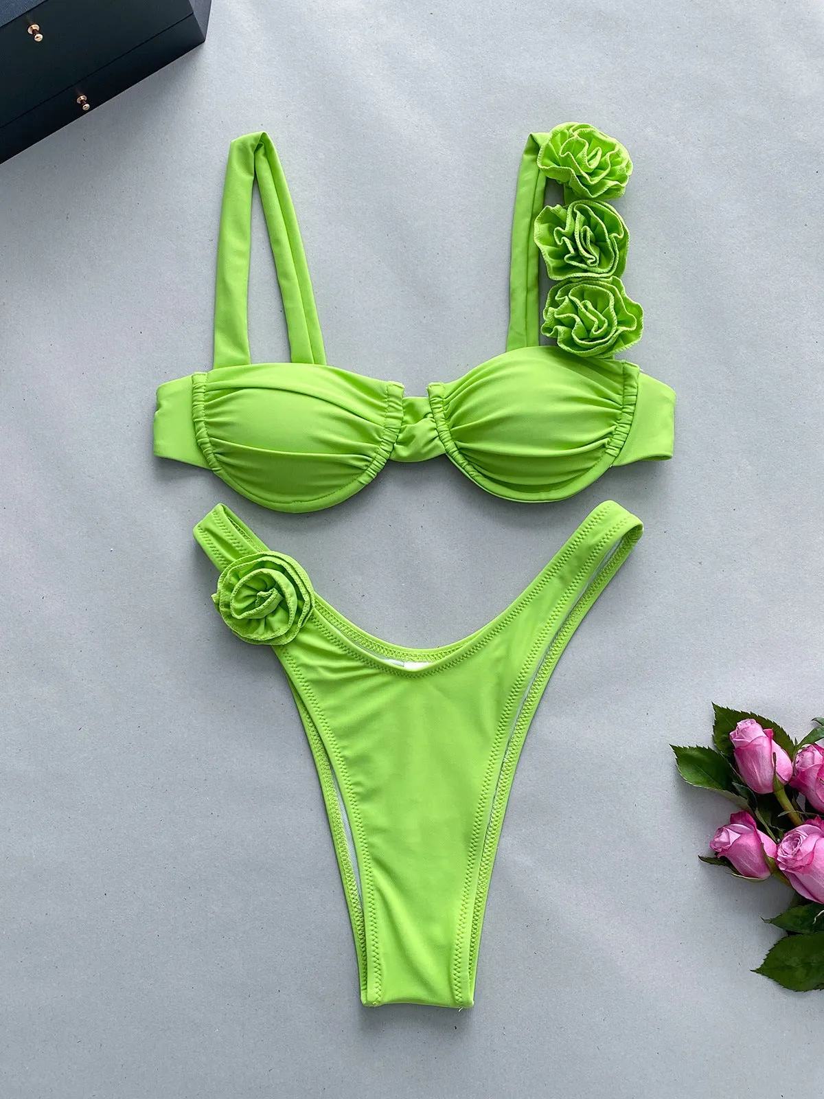 3D Three-Dimensional Flower Split Bikini - OWNCI 3D Three-Dimensional Flower Split Bikini - OWNCI